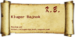 Kluger Bajnok névjegykártya